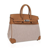 Load image into Gallery viewer, Biscuit Swift Leather &amp; Ecru Toile H with Palladium Hardware