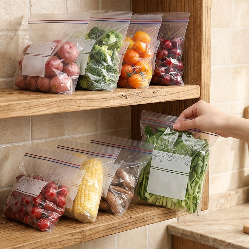 Thick Slider Zip Lock Bags Freezer Safe Airtight Food Storage Bags