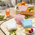Food Grade Reusable Silicone Bags Freezer & Boil Safe Portion Bags