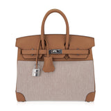 Load image into Gallery viewer, Biscuit Swift Leather &amp; Ecru Toile H with Palladium Hardware